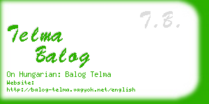 telma balog business card